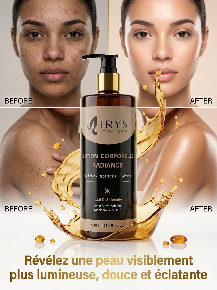 effets avant apres lotion corporelle radiance
