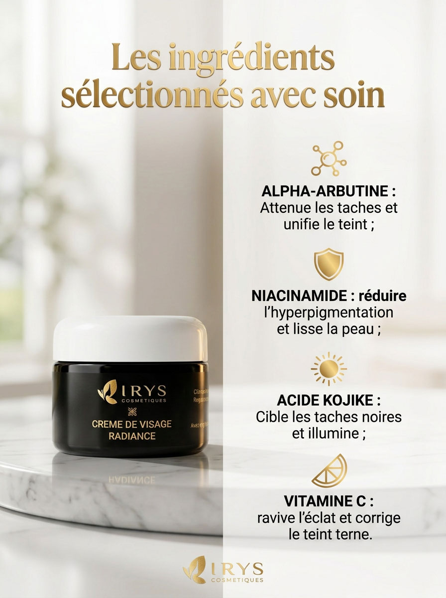 ingrediants crème visage radiance